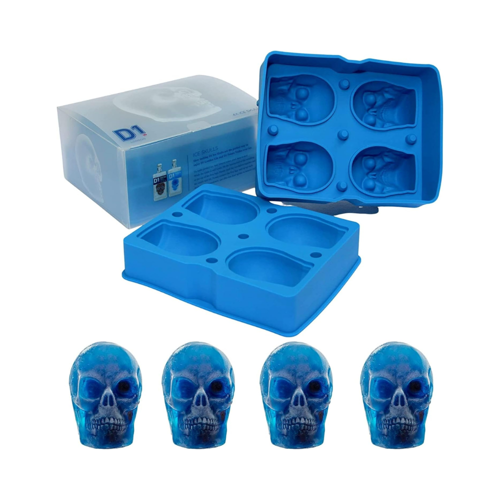 skull silicone tray moulds for ice cubes, cakes, jelly, concrete